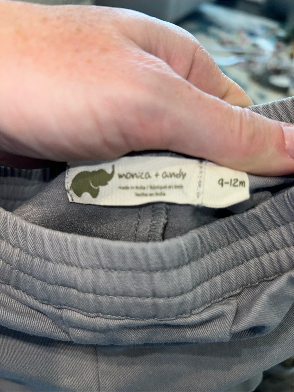 Kids Light Gray Stretch Cotton Shorts - Picture 3 of 5